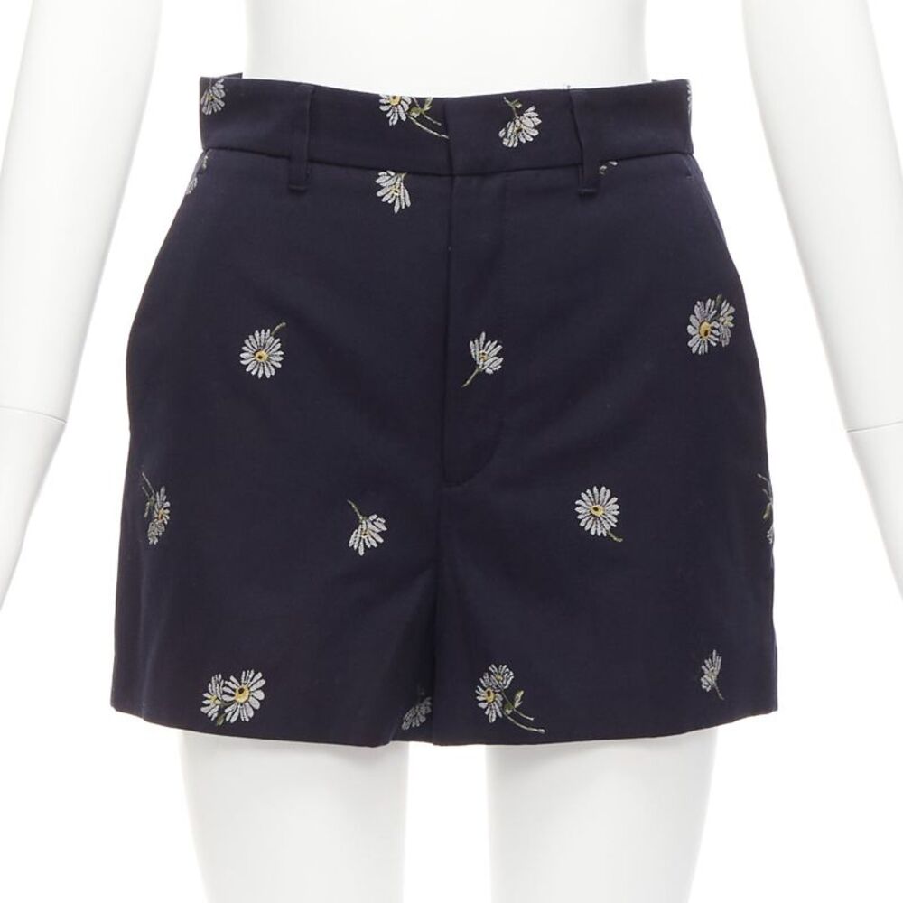 Red Valentino Cotton Daisy Print Shorts